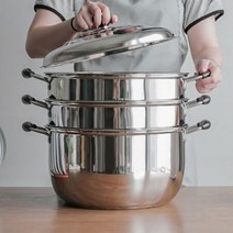 퀸센스 boo 스텐 3단 만능 찜냄비 32cm 36cm 40cm 찜기 솥단지 곰솥 만두솥 업소용찜기 생선찜기 도미찜기 도미찜솥, ☞boo 3단 찜냄비 36cm_Pock™