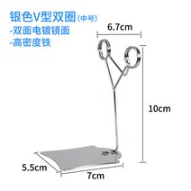 전시판 팬시 케익 가게 가격 라벨판 베이킹 면 가방 금속 스탠드형 익힌 음식 광고 겹 값 3429382174, V형 실버 10cm (10 개 )
