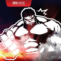 스티커101 자동차스티커 헐크 HULK FICTION 캐릭터데칼, 화이트