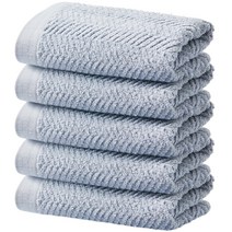 소프트터치 헤링본 수건 200g 40수 코마사, 블루그레이, 5개