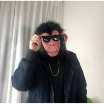 쓸모없는선물 마스크 틱톡가면 쓸데없는 생일 특이한물건 웃긴 병맛 외계인 킹받는, 블랙 고릴라 + 선글라스
