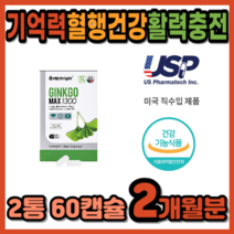 뇌에좋은음식 깜빡할때 뇌질환 예방 기억력 두뇌건강 영양제 식약처 인증 개선 미국직수입 코셔인증 은행잎 플라보놀 최대섭취량 징코 비타민B D 치매 약 1개월분 하지정맥 다리 혈액순환, 사은품증정, 2통, 30정