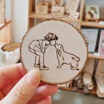 공간숨터 나무 일러스트 액자 가족액자 원형우드, 2