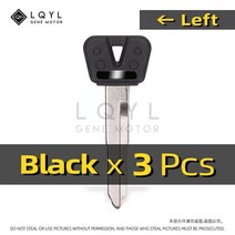 3Pcs 빈 키 바이크 오토바이 교체 Uncut YAMAHA SVS400 XJR1200 FJR1300 R1 R6 FZ1 FZ4 FZ6 FZ8 S N XJR400 XJ6 FZR400, [02] 3 PCS Left, 02 3 PCS Left