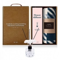 새겨드림판촉 - 고급 디퓨저 선물세트 (디퓨저 120ml 1P + 무릎담요)(50개), 로고인쇄없음