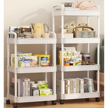 스낵 보관 카트 웨건 트롤리 식당 서빙 회전 철제 원목 무빙 드레싱카 거실 서재 미용실, 화이트-3 레이어