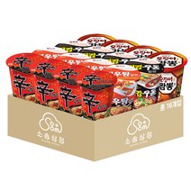 [소솜상점] 컵라면 소컵 16입 (신라면4+새우탕4+튀김우동4+오징어짬뽕4), 1세트