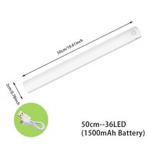 조약돌소파 1인용 미니 호박 일인용 소파 모션 센서 조명 무선 LED 야간 침실 장식 감지기 벽 램프 계단, 04 50cm-36LED_01 cold white