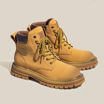 커플워커 두층 소가죽 옐로 빅 장화 남성 같은스타일 2023 봄가을 인싸템 통굽 키높이 남자스부츠 4998512352