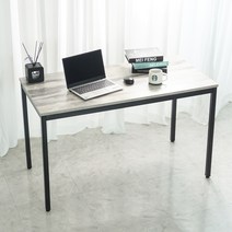 비셀리움 모던테이블 컴퓨터 철제책상 블랙프레임, 클래식그레이