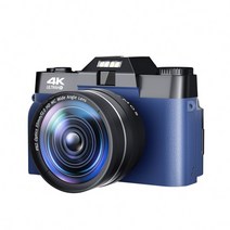 브이로그카메라 풀프레임 미러리스 디지털 카메라 komery 새로운 릴리스 48mp 와이파이 4k youtube vlogging 친구 가족을 위한 16x 줌 선물, cdr10-블루, 128g tf 카드