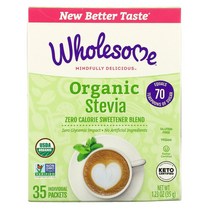 Wholesome Sweeteners Organic Stevia Zero Calorie Sweetener Blend 35 Individual Packets 1 23 oz ( g)