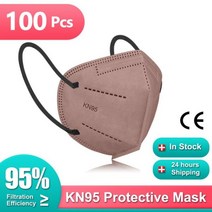 FFP2 마스크 KN95 인증 마스카라 FPP2 Homologada Cubrebocas 페이스쉴드 위생 플라스틱 KN 95 10/50/100 피스, 100피스-다크 핑크