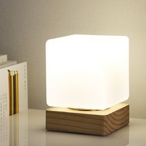 LED 우드 큐브 단스탠드, LED 램프 전구색(노란빛)