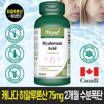 내부로 부터 피부보습 캐나다 히알루론산 75mg 2개월/캐나다 생산 직발송/캐나다 식약청 GMP NPN인증