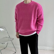 포그니 오버핏 남자 앙고라 라운드니트 5color