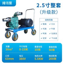 이동식 펌프 진공 셀프 프라이밍 슬러지 배설물 하수 자체, 2.5인치, 5.5kw 모터