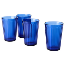 이케아 VARDAGEN 바르다겐 유리컵 블루 31cl 4개 504.698.58, Glass