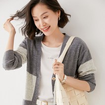 울니트코트 겨울 가을 캐시미어스웨터 여성 브이넥 긴 소매 멜란 울가디건 스타일리쉬 3231111748