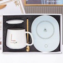 usb 충전식 머그컵 핫 플레이트 음료 히팅 워머 커피 차 컵인덕션 glass cup, 하얀