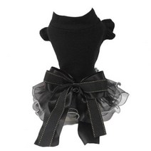 강아지화동 강아지 웨딩 드레스 턱시도 정장 러플 통기성 세련된 큰 활매듭 옷 일상 생활, Black+4