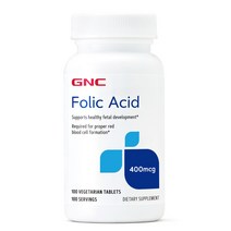 GNC 엽산 400mcg 100정 (타블렛) Folic Acid 100tabs, 1개
