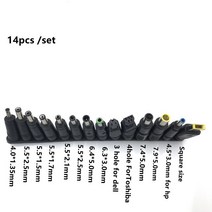 HP DELL IBM 노트북/노트북 AC DC 전원 어댑터 케이블 용 범용 잭 충전기 커넥터 플매트 카펫 러그, [03] Wtih 5525M Mcable, [11] 14pcs set