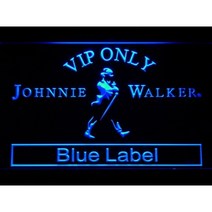 VIP전용 조니워커블루라벨 LED 네온 라이트 사인, 파란_60x40cm Horizontal