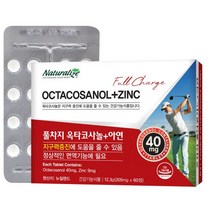 네추럴라이즈 풀차지 옥타코사놀+아연 면역기능 지구력증진 체력 건강관리 영양제 60정, 1개