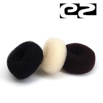 EZ 고탄력 헤어도넛(소) 똥머리포니테일곱창당고밴드, 블랙, 1
