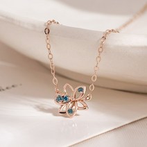 14k 아레아 천연 블루다이아 목걸이