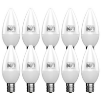 우리조명 장수 LED 촛대구 전구 투명 5W 17베이스, 주광색상, 10개입