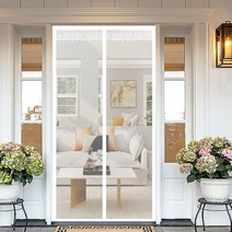 자석식 미세 방충문 망 자석식 환기 커튼형 디자인 자석 방충망문 현관 방충문 베란다 사용, 1, 화이트D