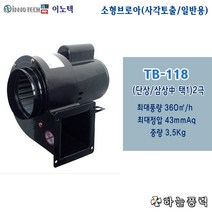 이노텍/소형브로아/송풍기/급배기/집진기/홈파티환기/사각토출구//////////TB-118, 단상(일반용전압)