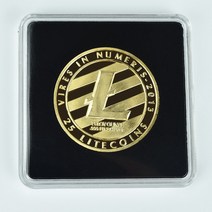 코인 예술 메달 소장 40mm 골드 비트 코인 아크릴 스퀘어 케이스 포함 라이트 코인 th XRP Doge IOTA Carda, 04 gold litecoin