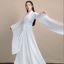 빅사이즈 화이트 한국 무용 의상 여성 어른 철릭 계량 한복 사극 드라마 뮤지컬 촬영