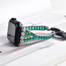 기부팔찌 비휴팔찌 후원 진주 소원 팔찌 시계 스트랩에 대 한 새로운 자연적인 돌 Boho 트렌디 파란색 된 밴드 Smartwatch Iwatch 시리즈 1-7 액세서리