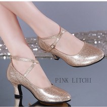 [PINK LITCHI]여성 댄스 슈즈 라틴 댄스화 모던댄스 신발 bb2 zhuo1015, 225, 레드-5.5CM