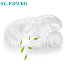 자바라 닥트 호스 천 덕트 주름관 PVC 흰색 유연한 파이프 스틸 와이어 튜브 홈 환기, 직경 150mm