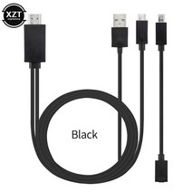 스마트폰mhl케이블 mhl케이블c타입 미러링케이블 micro usb -hdmi 호환 5핀 앰프 11 핀 1080p hd tv 어댑터 samsung huawei xiaomi, 검은색
