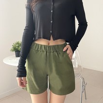 잘빠진 여성용 린넨 스판 밴딩 3부 반바지