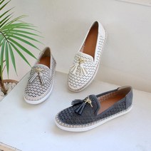 테슬 에스파듀 펀칭 가죽 여름 로퍼 슬립온 2cm