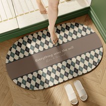 록신 1+1 빨아쓰는 규조토 발매트 화장실 욕실 발매트 규조토 발매트 60*40cm, 블루다이아몬드*2개입