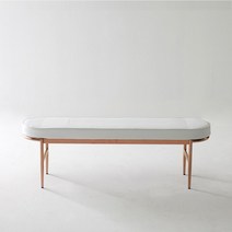 2인용 3인용 의자 벤치 소프트 팀버스리빙, [3인용 소프트 벤치의자] 다리 로즈골드/쿠션 화이트