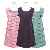 더와이 물방울 주름 앞치마, 상세설명 참조, 네이비