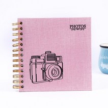 사진첩 포토 앨범 엘범20 장 고급 리넨 DIY 수제 앨범 폴라로이드 사진 저장 스타 어린이 성장 레코드, 05 pink