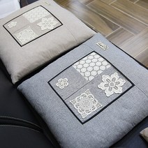 레이스패치 방석 50×50 (솜미포함) - 2color, 베이지