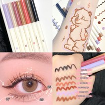 Routop 아이라이너 펜슬 7색 컬러 아이라이너 방수 땀 방지 초보적용, 연보라색