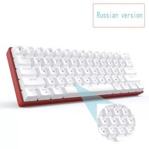 컴퓨터키보드 2023New-61Key 무선 블루투스 2.4Ghz 게이밍 기계식 키보드 2 모드 휴대폰 태블릿 노트북 레, 한개옵션2, 06 GK61 White Red RU, 02 Brown Switch