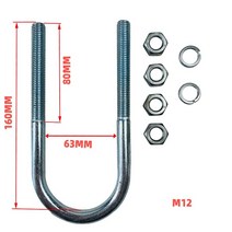 Rv 캐러밴 캠핑카 카라반EgoTrailer 4 pcs 높은 인장 U 볼트 60mm 라운드 M12 잎 스프링 부품, 한개옵션0